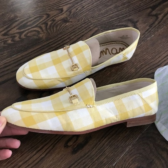 yellow gingham shoes